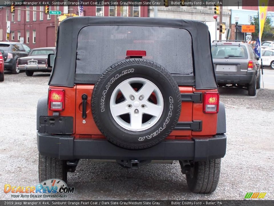 2009 Jeep Wrangler X 4x4 Sunburst Orange Pearl Coat / Dark Slate Gray/Medium Slate Gray Photo #6