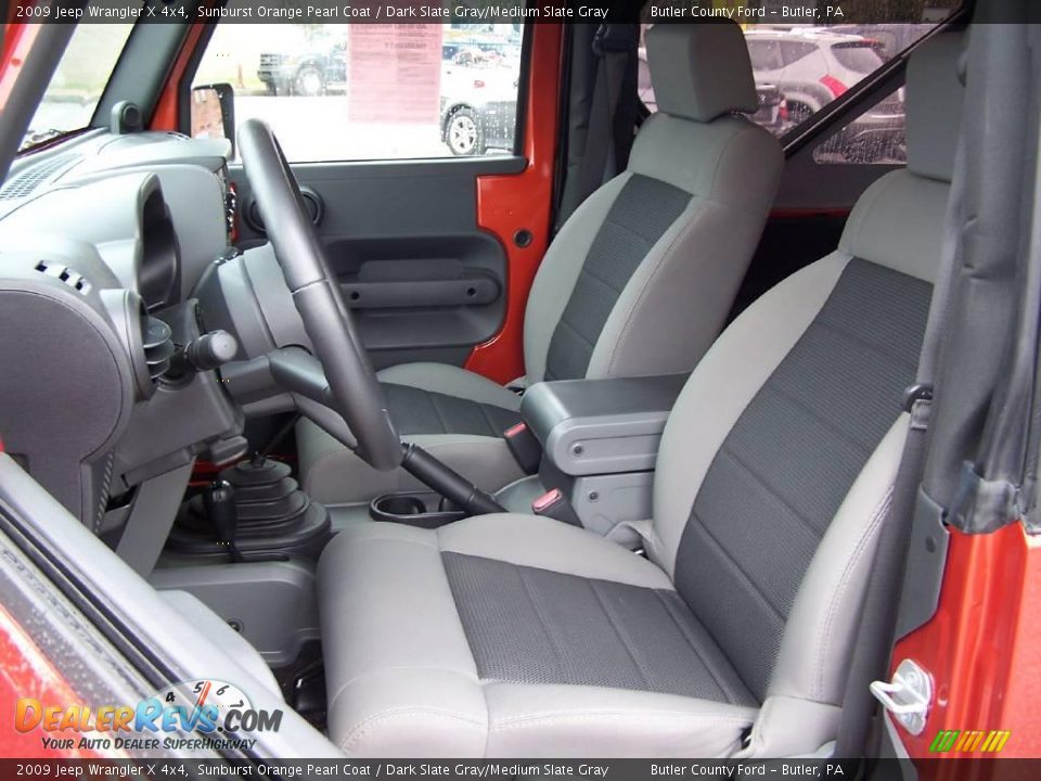 2009 Jeep Wrangler X 4x4 Sunburst Orange Pearl Coat / Dark Slate Gray/Medium Slate Gray Photo #7