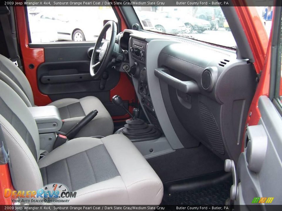 2009 Jeep Wrangler X 4x4 Sunburst Orange Pearl Coat / Dark Slate Gray/Medium Slate Gray Photo #9