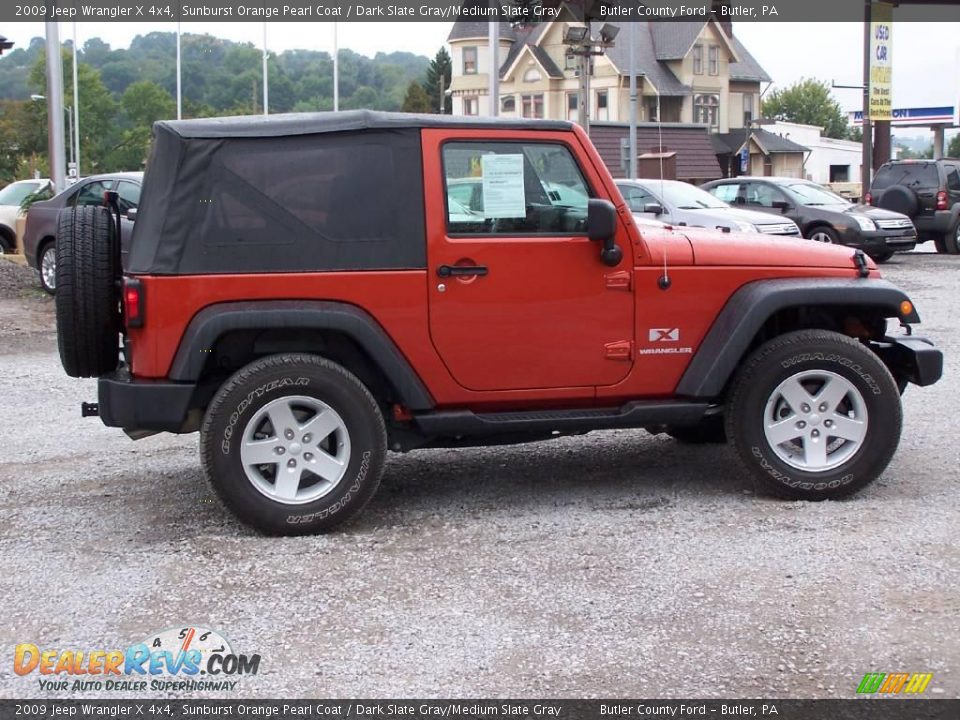 2009 Jeep Wrangler X 4x4 Sunburst Orange Pearl Coat / Dark Slate Gray/Medium Slate Gray Photo #10