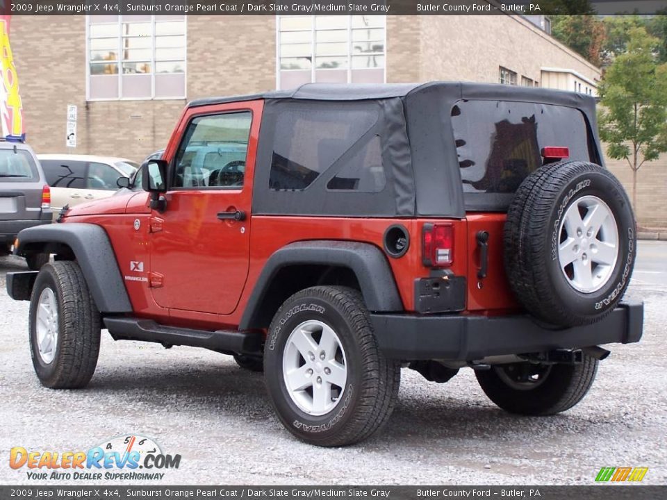 2009 Jeep Wrangler X 4x4 Sunburst Orange Pearl Coat / Dark Slate Gray/Medium Slate Gray Photo #12