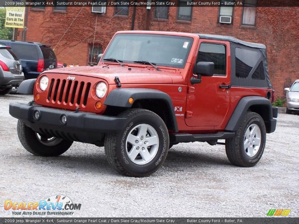 2009 Jeep Wrangler X 4x4 Sunburst Orange Pearl Coat / Dark Slate Gray/Medium Slate Gray Photo #13