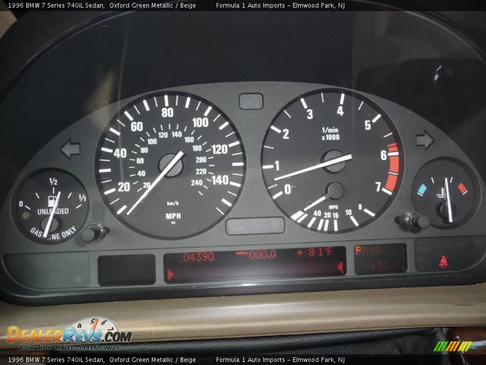 1996 BMW 7 Series 740iL Sedan Oxford Green Metallic / Beige Photo #9