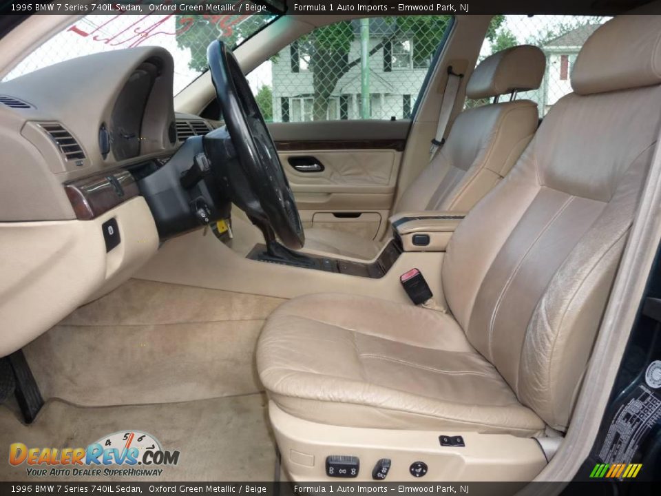 1996 BMW 7 Series 740iL Sedan Oxford Green Metallic / Beige Photo #10