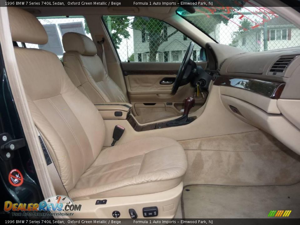 1996 BMW 7 Series 740iL Sedan Oxford Green Metallic / Beige Photo #11