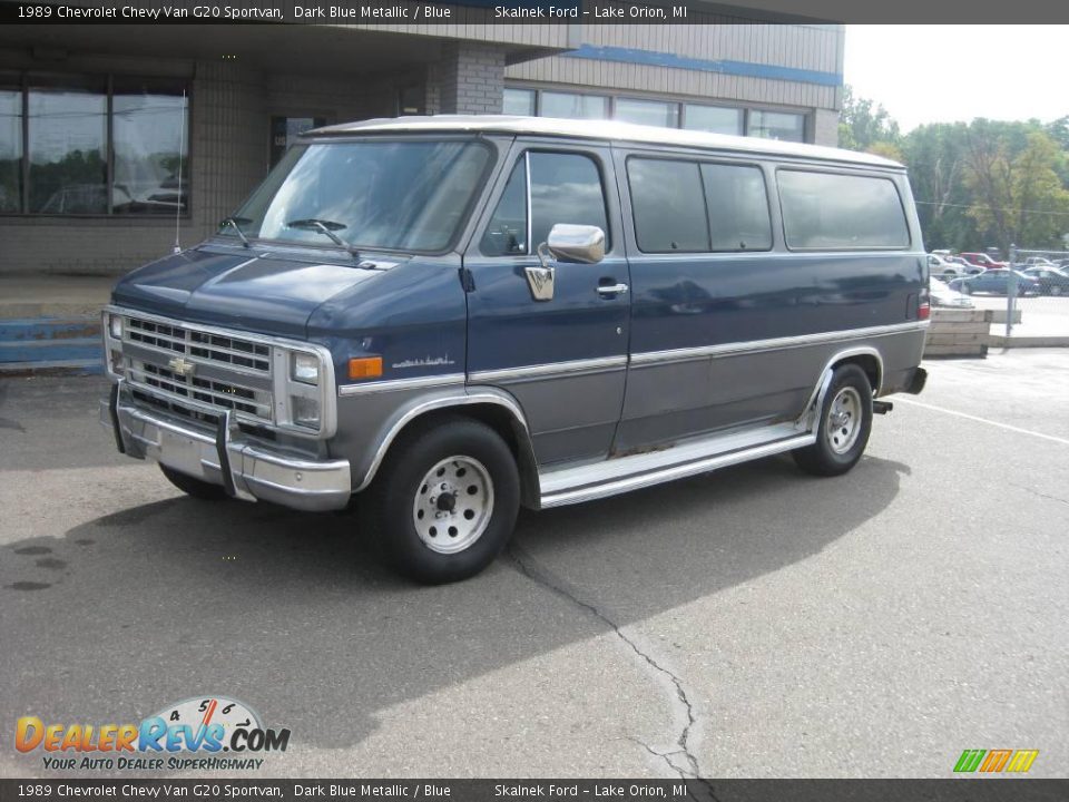 1989 Chevrolet Chevy Van G20 Sportvan Dark Blue Metallic / Blue Photo #2