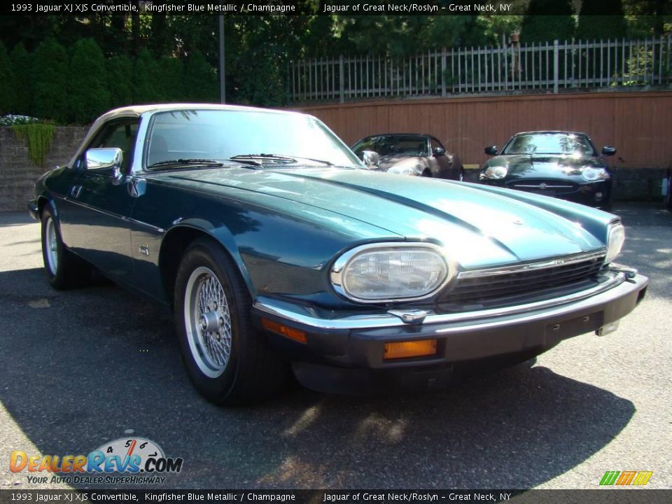 1993 Jaguar XJ XJS Convertible Kingfisher Blue Metallic / Champagne Photo #3