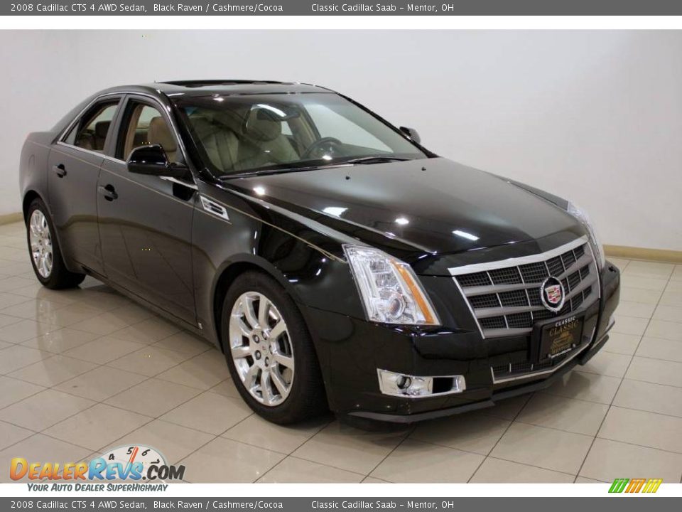 2008 Cadillac CTS 4 AWD Sedan Black Raven / Cashmere/Cocoa Photo #1