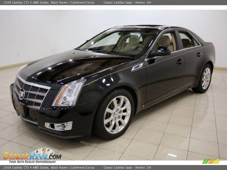 2008 Cadillac CTS 4 AWD Sedan Black Raven / Cashmere/Cocoa Photo #3