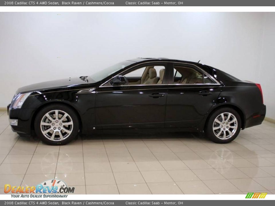 2008 Cadillac CTS 4 AWD Sedan Black Raven / Cashmere/Cocoa Photo #4