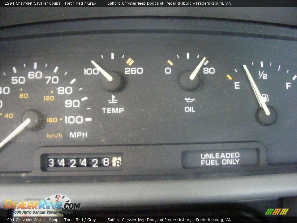 1991 Chevrolet Cavalier Coupe Torch Red / Gray Photo #7