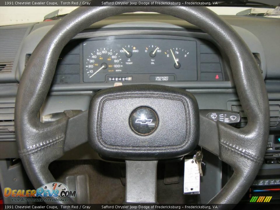1991 Chevrolet Cavalier Coupe Torch Red / Gray Photo #8