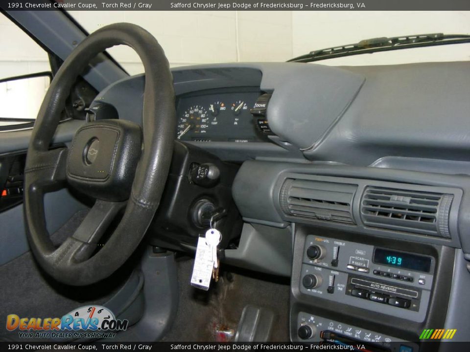 1991 Chevrolet Cavalier Coupe Torch Red / Gray Photo #13