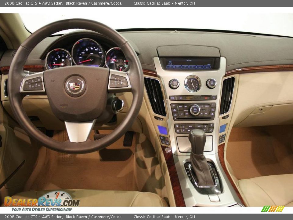 2008 Cadillac CTS 4 AWD Sedan Black Raven / Cashmere/Cocoa Photo #28