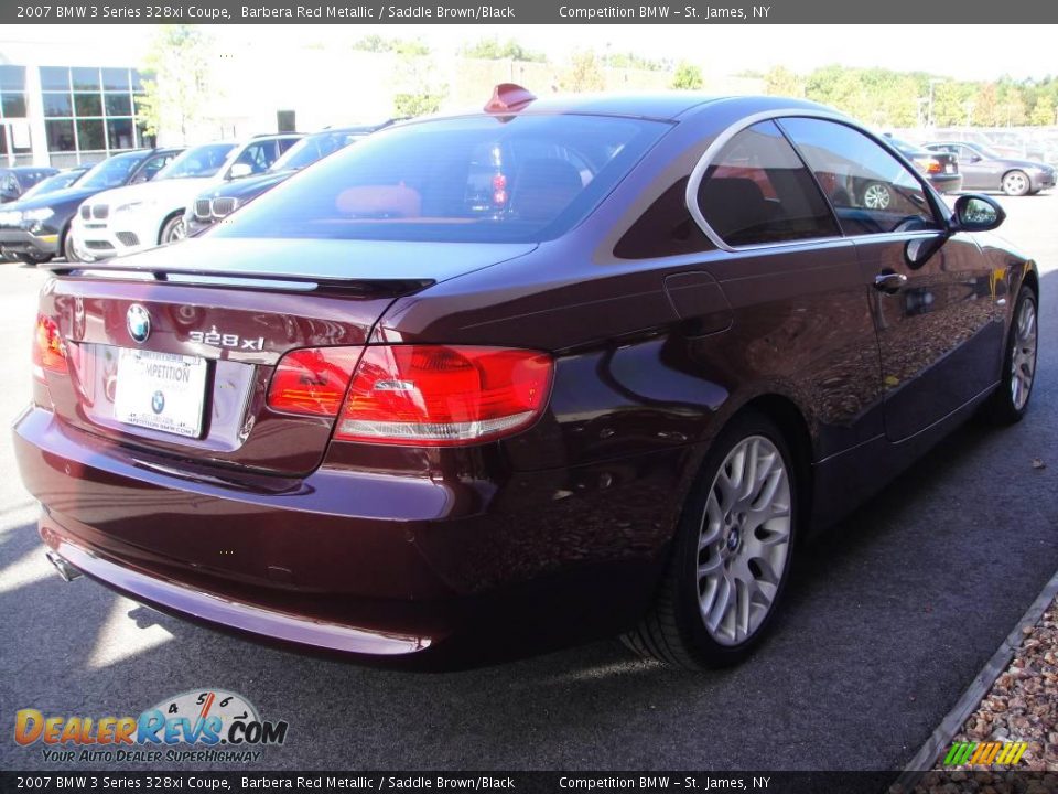 2007 BMW 3 Series 328xi Coupe Barbera Red Metallic / Saddle Brown/Black Photo #6