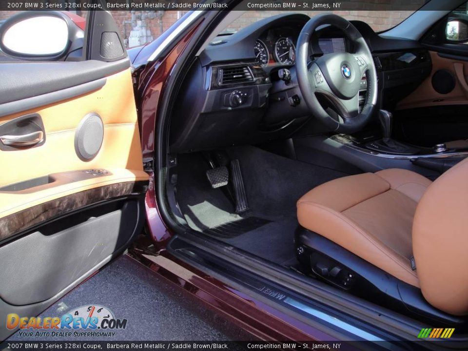 2007 BMW 3 Series 328xi Coupe Barbera Red Metallic / Saddle Brown/Black Photo #10