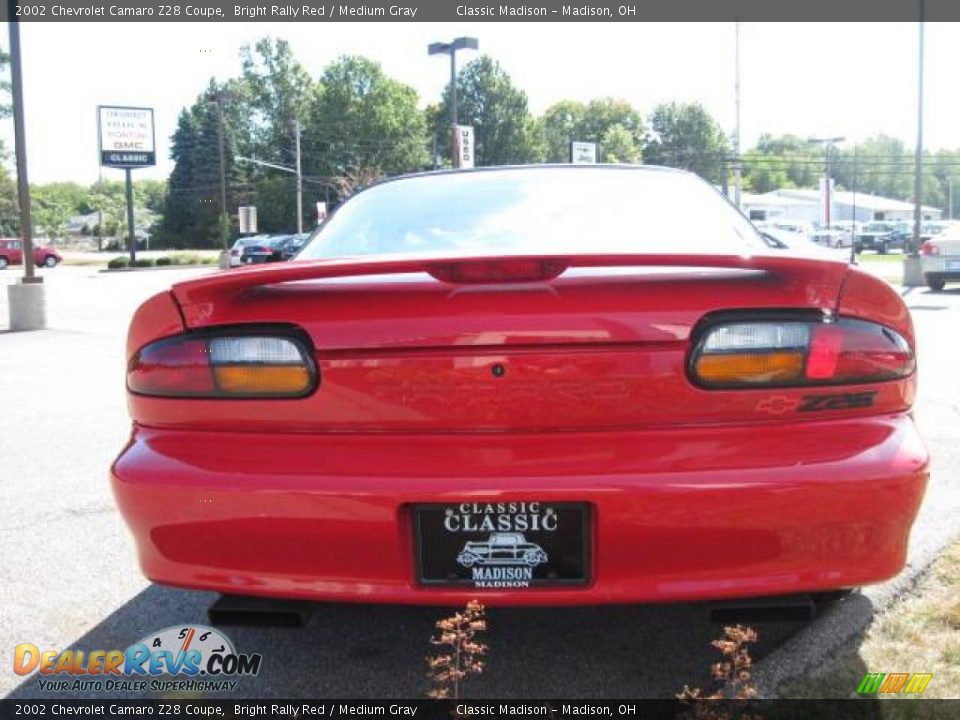 2002 Chevrolet Camaro Z28 Coupe Bright Rally Red / Medium Gray Photo #4
