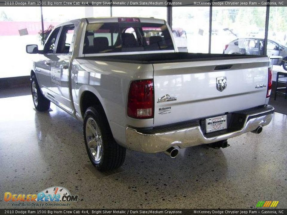 2010 Dodge Ram 1500 Big Horn Crew Cab 4x4 Bright Silver Metallic / Dark Slate/Medium Graystone Photo #2