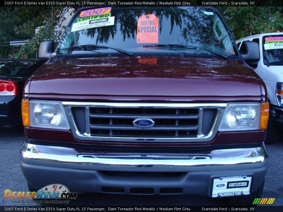 2007 Ford E Series Van E350 Super Duty XL 15 Passenger Dark Toreador Red Metallic / Medium Flint Grey Photo #2