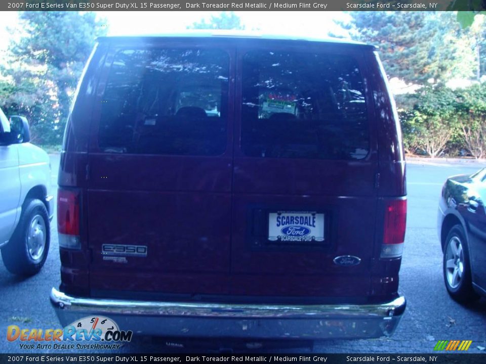 2007 Ford E Series Van E350 Super Duty XL 15 Passenger Dark Toreador Red Metallic / Medium Flint Grey Photo #4