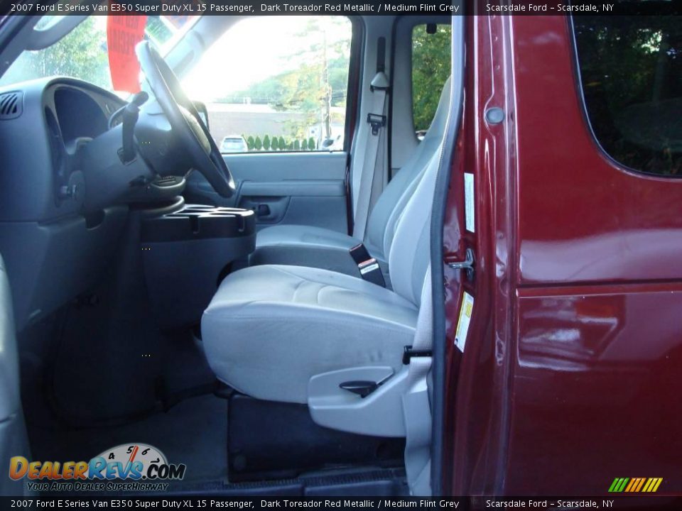 2007 Ford E Series Van E350 Super Duty XL 15 Passenger Dark Toreador Red Metallic / Medium Flint Grey Photo #11