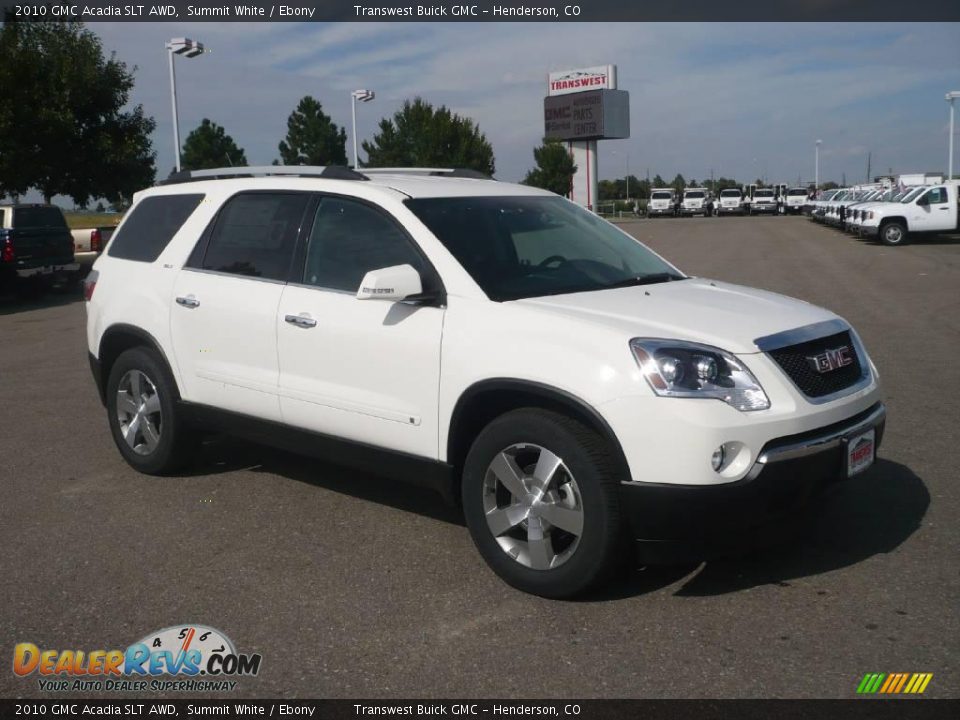 2010 GMC Acadia SLT AWD Summit White / Ebony Photo #1