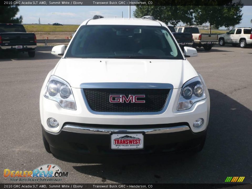 2010 GMC Acadia SLT AWD Summit White / Ebony Photo #2