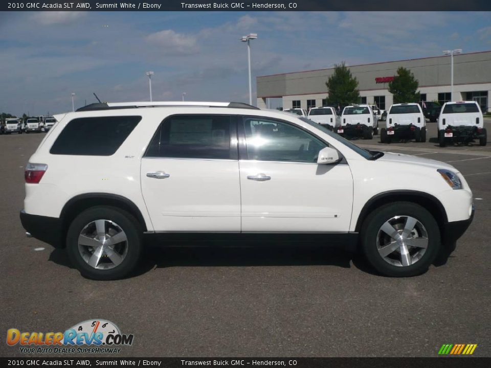 2010 GMC Acadia SLT AWD Summit White / Ebony Photo #3