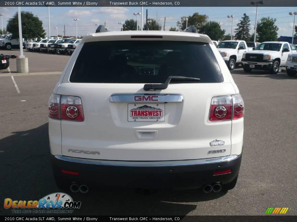 2010 GMC Acadia SLT AWD Summit White / Ebony Photo #4