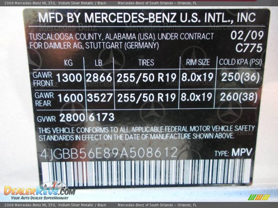 2009 Mercedes-Benz ML 350 Iridium Silver Metallic / Black Photo #25
