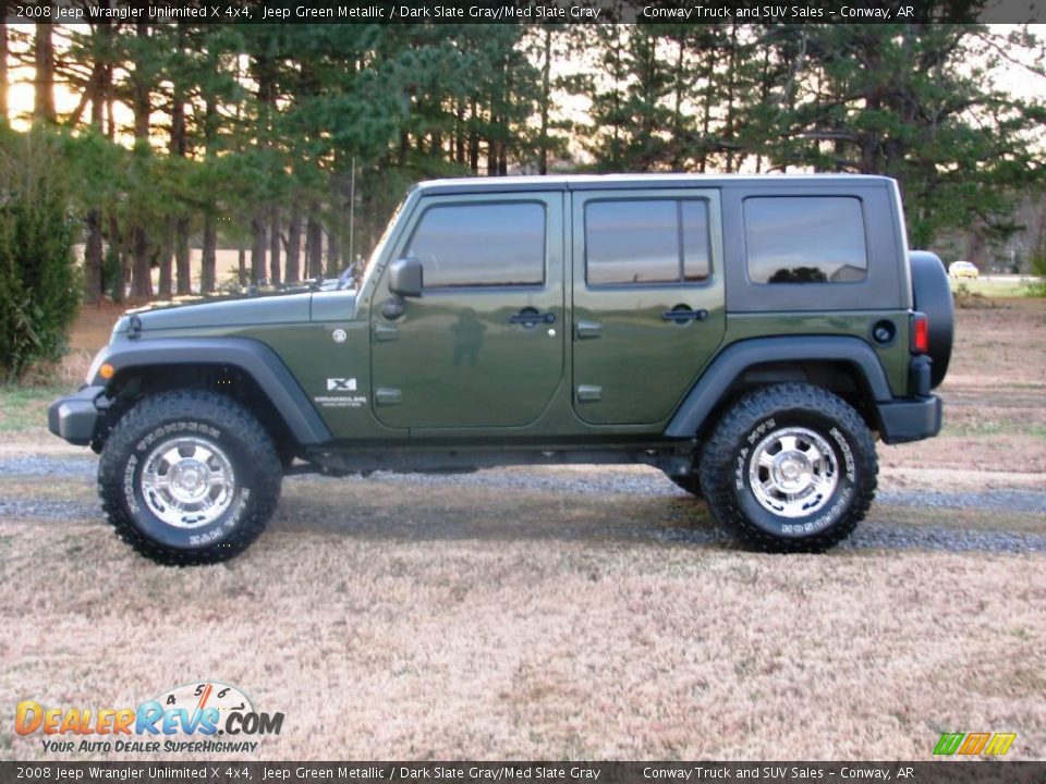 2008 Jeep Wrangler Unlimited X 4x4 Jeep Green Metallic / Dark Slate Gray/Med Slate Gray Photo #1