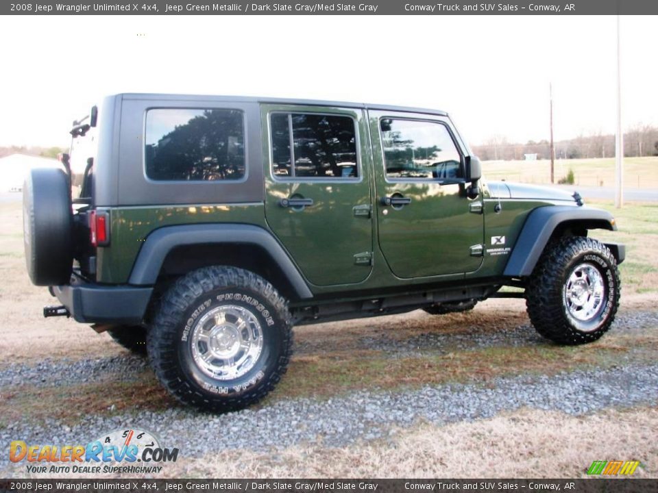 2008 Jeep Wrangler Unlimited X 4x4 Jeep Green Metallic / Dark Slate Gray/Med Slate Gray Photo #3