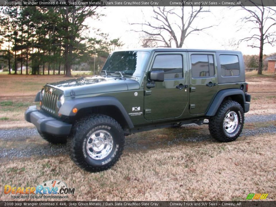 2008 Jeep Wrangler Unlimited X 4x4 Jeep Green Metallic / Dark Slate Gray/Med Slate Gray Photo #4