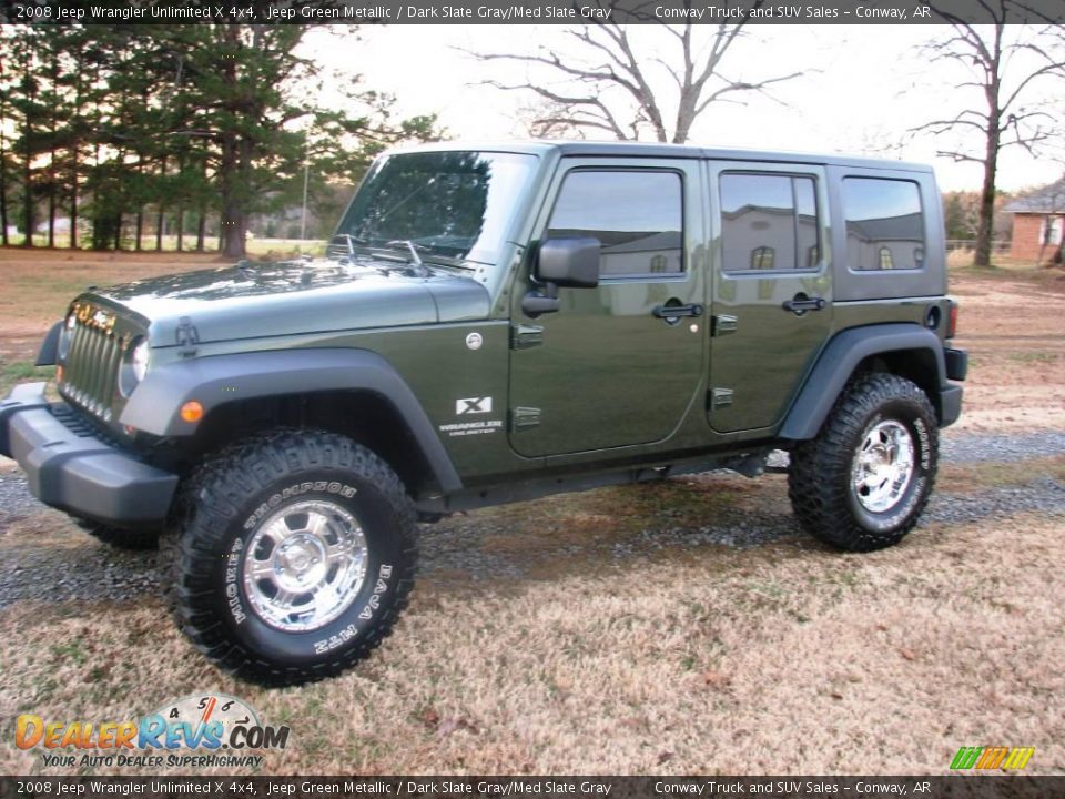2008 Jeep Wrangler Unlimited X 4x4 Jeep Green Metallic / Dark Slate Gray/Med Slate Gray Photo #5