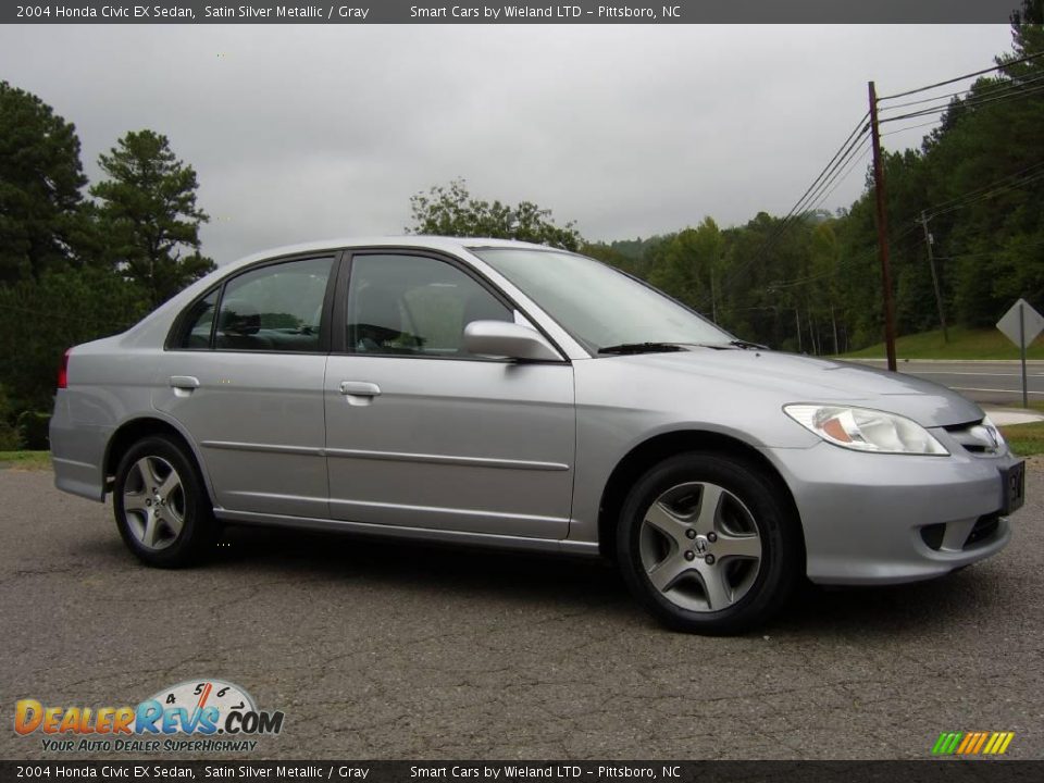2004 Honda Civic EX Sedan Satin Silver Metallic / Gray Photo #1
