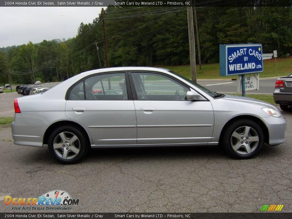 2004 Honda Civic EX Sedan Satin Silver Metallic / Gray Photo #3