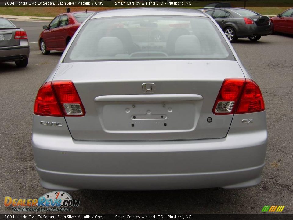 2004 Honda Civic EX Sedan Satin Silver Metallic / Gray Photo #5