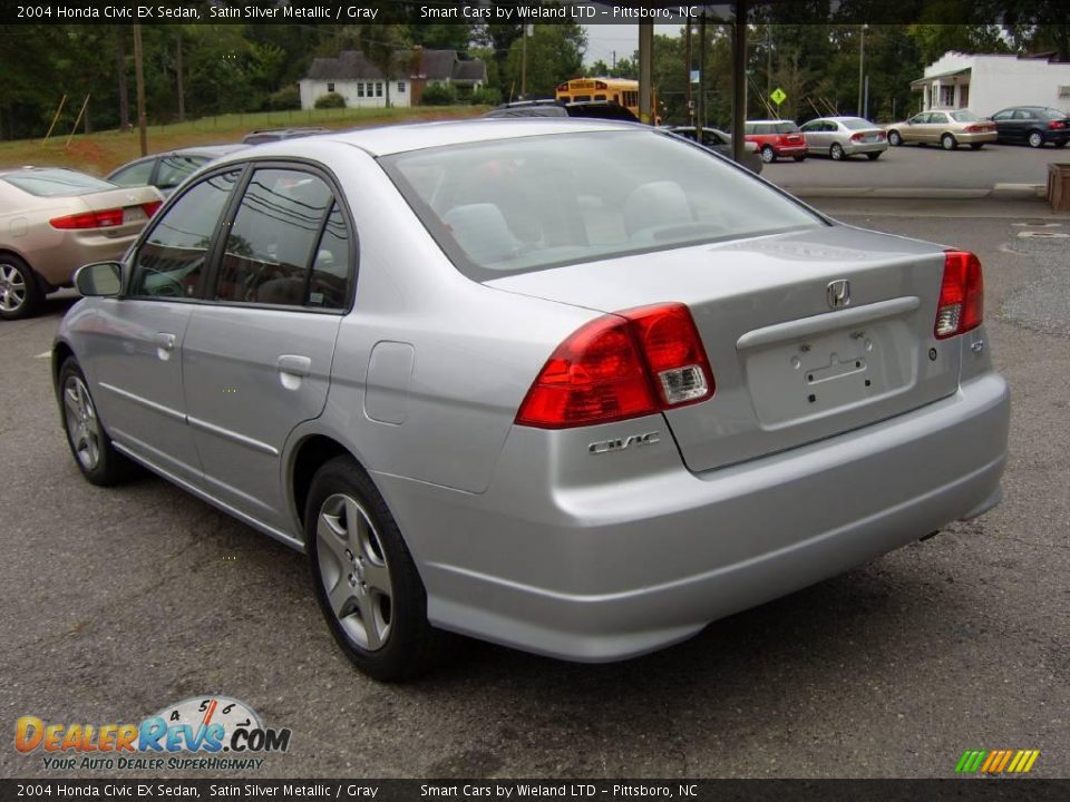 2004 Honda Civic EX Sedan Satin Silver Metallic / Gray Photo #6