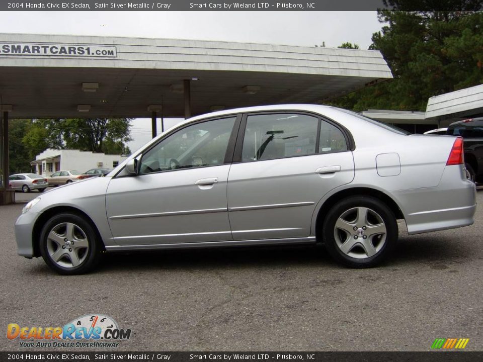 2004 Honda Civic EX Sedan Satin Silver Metallic / Gray Photo #7