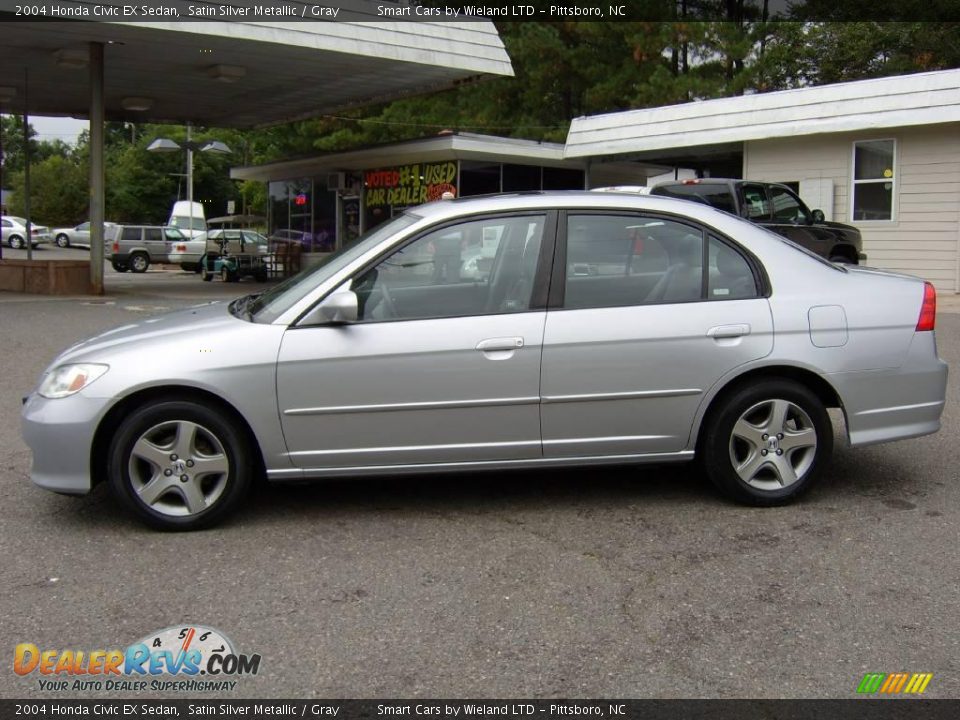 2004 Honda Civic EX Sedan Satin Silver Metallic / Gray Photo #8