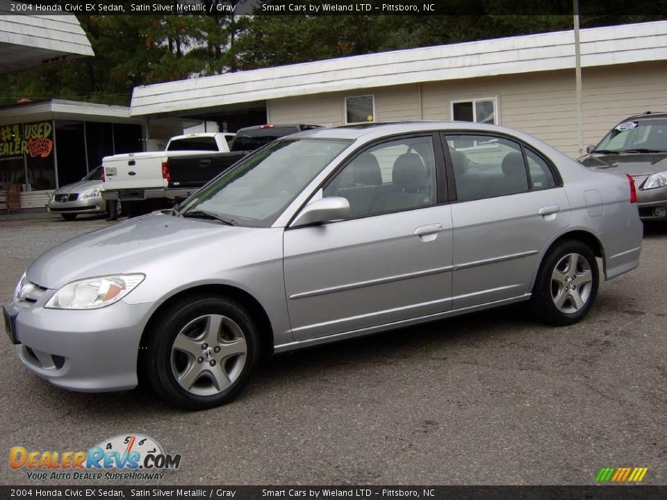 2004 Honda Civic EX Sedan Satin Silver Metallic / Gray Photo #9
