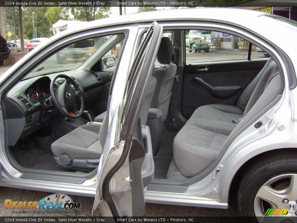 2004 Honda Civic EX Sedan Satin Silver Metallic / Gray Photo #15