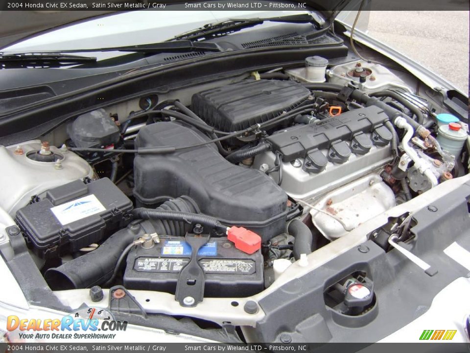 2004 Honda Civic EX Sedan Satin Silver Metallic / Gray Photo #27
