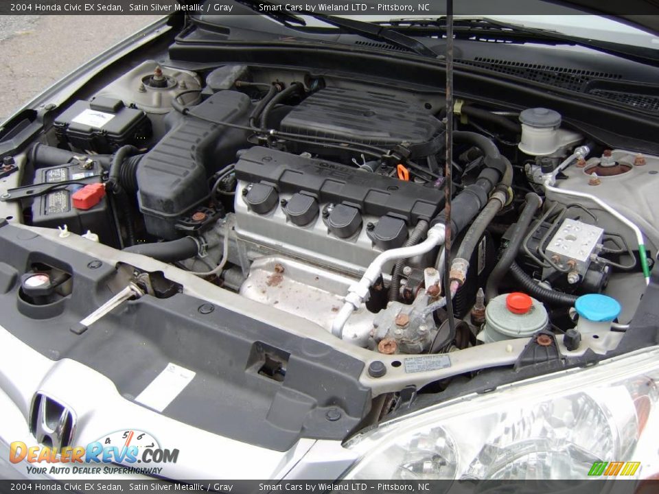 2004 Honda Civic EX Sedan Satin Silver Metallic / Gray Photo #28