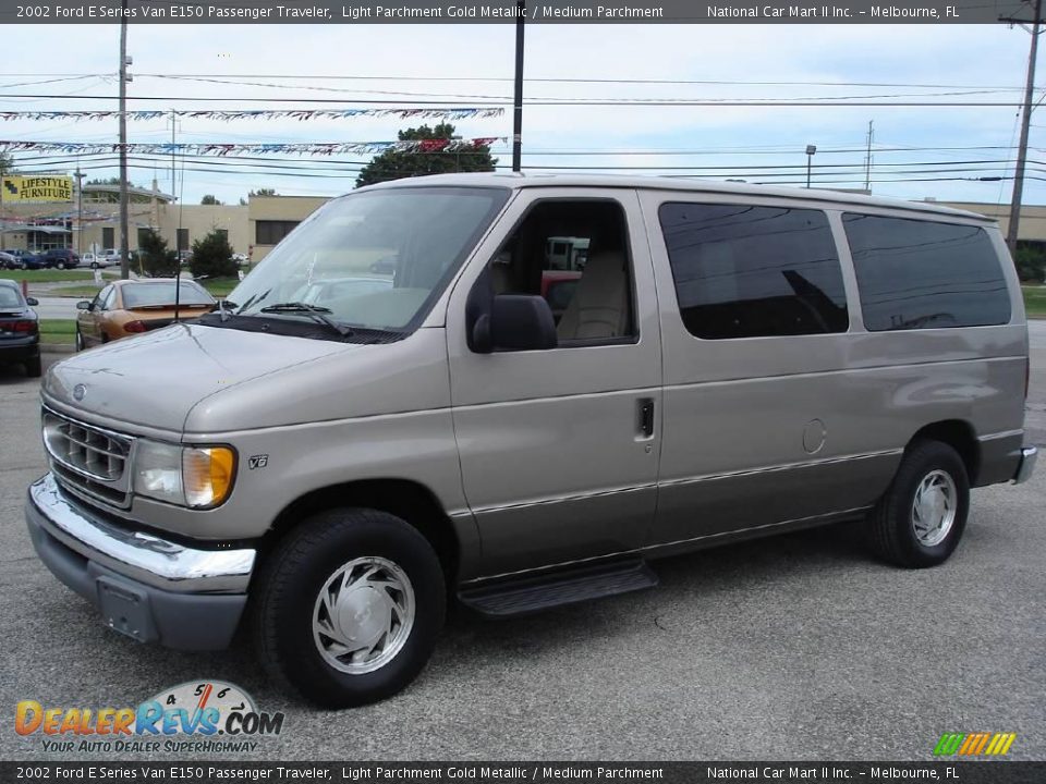 2002 Ford E Series Van E150 Passenger Traveler Light Parchment Gold Metallic / Medium Parchment Photo #1