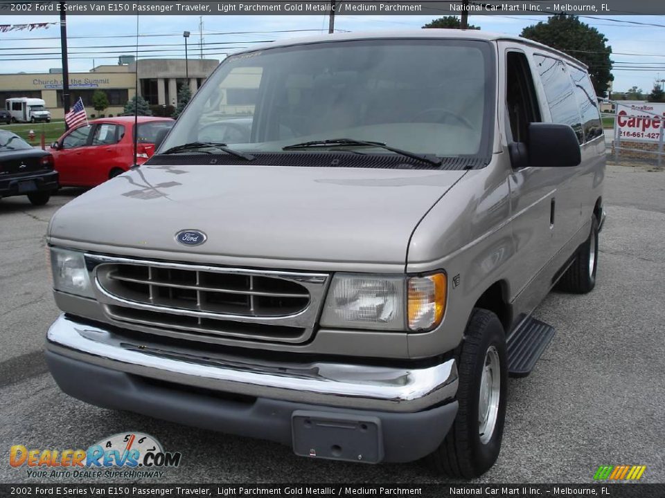 2002 Ford E Series Van E150 Passenger Traveler Light Parchment Gold Metallic / Medium Parchment Photo #2