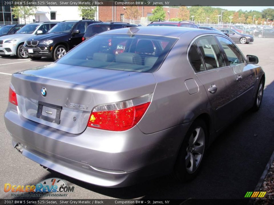 2007 BMW 5 Series 525i Sedan Silver Grey Metallic / Black Photo #6