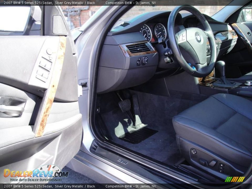 2007 BMW 5 Series 525i Sedan Silver Grey Metallic / Black Photo #10