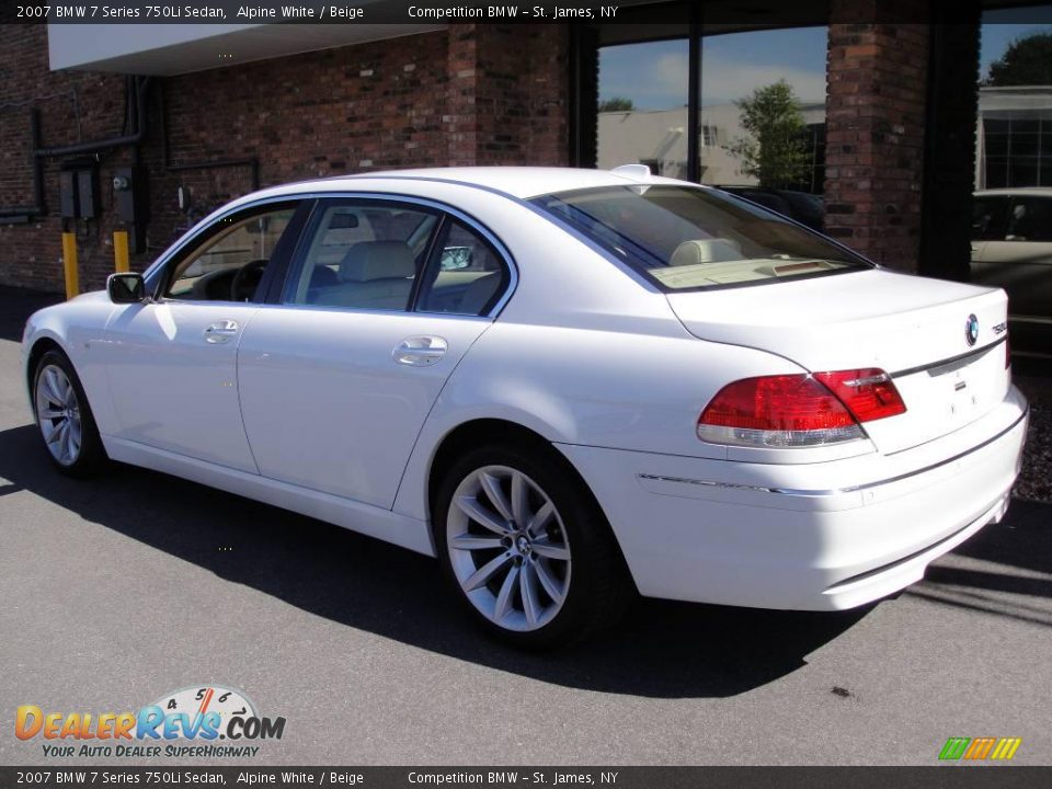 2007 BMW 7 Series 750Li Sedan Alpine White / Beige Photo #4