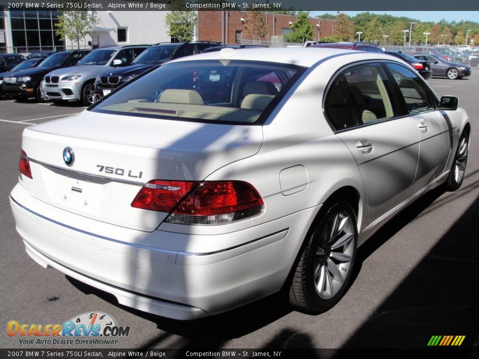2007 BMW 7 Series 750Li Sedan Alpine White / Beige Photo #6